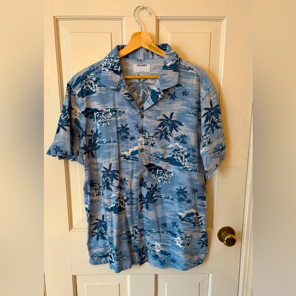 Old Navy Blue Hawaiian Shirt for Men